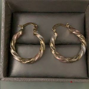 Tricolor hoop earrings